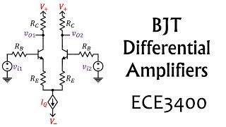 ECE3400 L20 BJT Differential Amplifiers with Ideal Tail Currents Analog Electronics Georgia Tech [upl. by Karb]