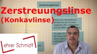 Zerstreuungslinse  Konkavlinse  Optik  Physik  Lehrerschmidt  Lehrerschmidt [upl. by Llig]