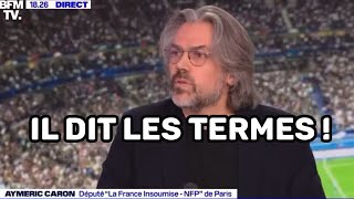 AYMERIC CARON SEMBROUILLE AVEC LES JOURNALISTES BFM ils lempêchent de dire les termes [upl. by Esorbma430]