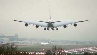 Heavy wing condensation landings London Heathrow hotel spotting 【HD】 [upl. by Llerehc]