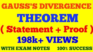 GAUSS DIVERGENCE THEOREM  WITH EXAM NOTES [upl. by Pell]