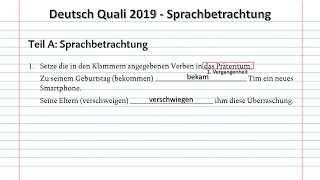 Deutsch Quali Bayern 2019  Sprachbetrachtung QA Bayern [upl. by Sucitivel102]