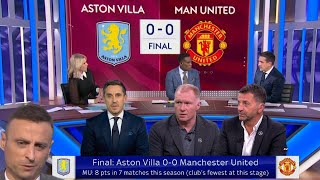 Aston Villa vs Man Utd 00 NevilleScholes amp Berbatov React as Ten Hag Earns Crucial Breathing Room [upl. by Elamaj746]