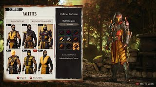 Mortal Kombat 1  All Legacy Tower Palettes Scorpion As Of Season 8 [upl. by Darin]