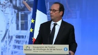 Florange Hollande revient sur la quotnon nationalisationquot [upl. by Leatrice436]