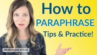 How to Paraphrase  Tips amp Practice  English Writing Skills [upl. by Alvy108]