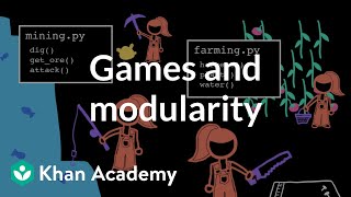 Games and modularity  Intro to CS  Python  Khan Academy [upl. by Ladew993]