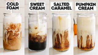 Starbucks Vanilla Sweet Cream Cold Foam at Home 4 Ways [upl. by Fosdick]