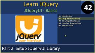 JQueryUI  Part 2  Setup the JQueryUI API  JQuery Tutorials 42 [upl. by Nylodnew]