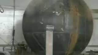 Explosively hydroforming a steel sphere [upl. by Marty]