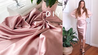 DIY Super Easy Silk Slip Skirt   PDF pattern available [upl. by Keldon9]