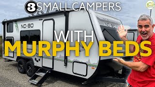 3 Small Camper Trailers with Murphy Beds Tours 🛌 [upl. by Flavio]