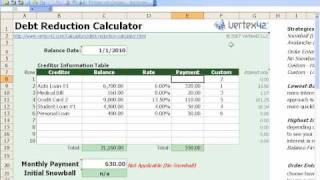 How to use the Free Debt ReductionSnowball Calculator from Vertex42 [upl. by Lashar]