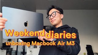 Unboxing Macbook Air M3 ASMR Homebody in UB cooking and cleaning on weekends [upl. by Lyndel]