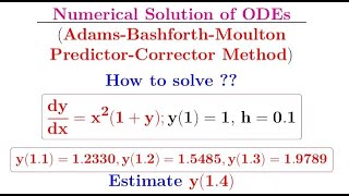 AdamsBashforth AdamsMoulton predictorcorrector methods How to solve ODEs IVPs numerically [upl. by Miru]