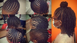 Cute Kids Natural Hairstyles  Lovely Cornrow Back To School Little Girl Kids Natural Hairstyles [upl. by Georgie]