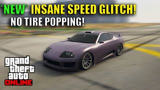 NEW GTA 5 ONLINE SPEED GLITCH No Tire Popping 400 MPH [upl. by Nwahsear311]