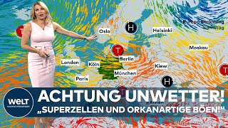 DEUTSCHLAND quotMit der Hitze kommt turbulentes Wetterquot Ab wann das Wetter wieder traumhaft wird [upl. by Enitsyrk]