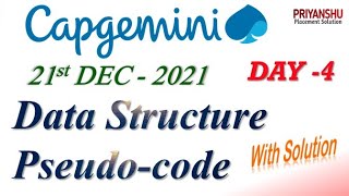 Capgemini Day4 Pseudocode Data Structure Questions answer  Capgemini Pseudocode  Capgemini Dec [upl. by Timus591]