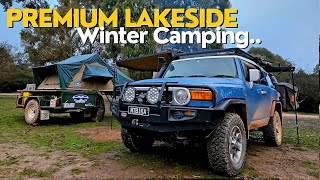 Lakeside SOLO CAMPING  Delatite Arm Bushland  Campfire cooking  FJ Cruiser [upl. by Kathy]