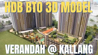 Explore the FUTURE of Singapore HDB BTO with Verandah  Kallang 3D Model [upl. by Dearden]