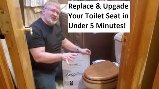 5 Minute Toilet Seat Replacement amp Upgrade Angel Shield Quiet Close [upl. by Coit263]