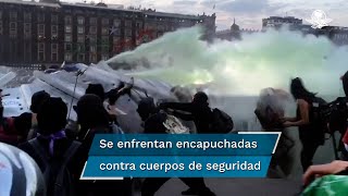 Se registran destrozos en marcha por violencia contra la mujer [upl. by Nevla78]