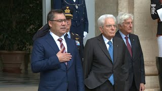 Kyrgyzstan and Italia National Anthem  Japarovs State Visit [upl. by Erelia715]