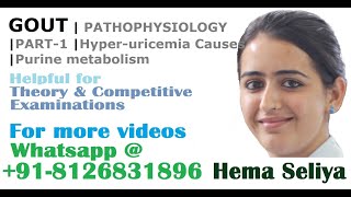 GOUT  PATHOPHYSIOLOGY  PART1  Hyperuricemia Causes  Purine metabolism [upl. by Klemperer]