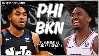 Brooklyn Nets vs Philadelphia 76ers Full Game Highlights  Nov 22  2025 NBA Season [upl. by Lincoln]