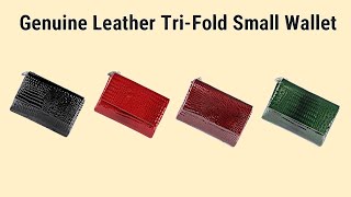 Genuine Leather TriFold Small Wallet Vintage Multi Functional Coin Purse with Zipper Black [upl. by Laws]