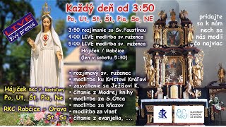 LIVE  350 svFaustína 400 ranný ruženec so SDZR 500 ruženec z Rabčíc [upl. by Lizzy]