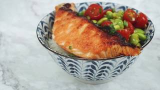 Mentaiko Salmon with Edamame Salad Don [upl. by Starla]