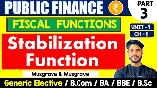 Stabilisation Function  Fiscal Function  Public Finance GE  Bcom H Sem 4 BA Sem 6 BSc [upl. by Pryor]