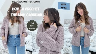 How To Crochet A Cute Cardigan The Kiah Cardigan [upl. by Nosneb384]