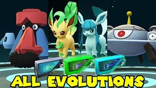 ALL NEW LURE MODULE EVOLUTIONS IN POKEMON GO  LEAFEONGLACEONPROBOPASSMAGNEZONE [upl. by Ahseile]