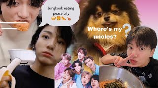 Jungkook eating peacefully 🫢 bts funny TIKTOK Video 😂🥪🍔 taetae3860 bts video jungkook yeontan [upl. by Hafital263]