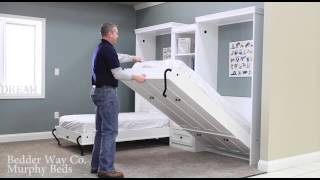 Bedder Way Twin Murphy Bed Operation Example [upl. by Ahseer]