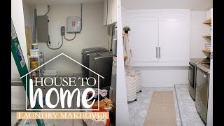 How to Hide UGLY Breaker Boxes and Utilities DIY Family Friendly Laundry Room Makeover in Garage [upl. by Atinihs]