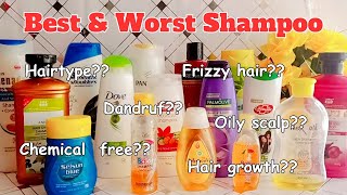 Best and Worst Shampoo for your hair Chemical free shampoos for all scalp typeTOP 15 Shampoos [upl. by Acsot]