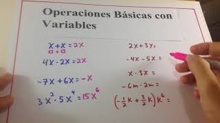 Matemática Básica  Operaciones básicas con Variables [upl. by Nibbs576]