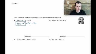 Secondaire 4 SN  La factorisation [upl. by Bergeman]