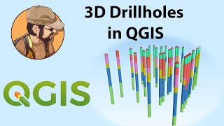 Display drillholes in 3D in Qgis and Create Sections [upl. by Merritt]