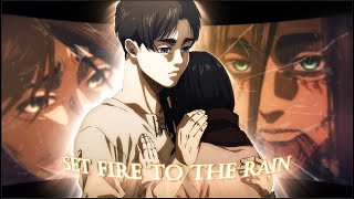 🕊️ Erens Death 🕊️  Set Fire To The Rain  AOT ◂ 𝙰𝙼𝚅 ∫ 𝙴𝙳𝙸𝚃 ┆▸ 4K [upl. by Ailelc]