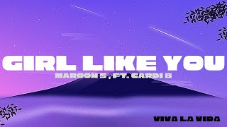 Maroon 5  Girl like you Lyrics ft Cardi B [upl. by Namara397]