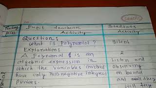 Math lesson plan on polynomial for both B ED amp D El Edlesson plan math for class 9 [upl. by Popele]