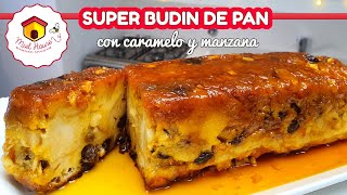 BUDIN DE PAN con caramelo y manzana RIQUIIISIIIMOOOOOOOOO [upl. by Airdnek]