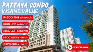 130 per month Pattaya Condo Tour ❤Insane value❤ [upl. by Giulio]