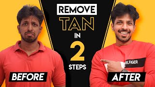 DETAN IN 2 STEPS  Tan Removal Face Mask Best Sunscreen  Men amp Women [upl. by Atipul779]