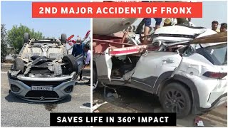 360 DEGREE CRASH TEST OF FRONX 😱 SECOND MAJOR ACCIDENT OF MARUTI FRONX  FRONX BUILD QUALITY [upl. by Whitford]